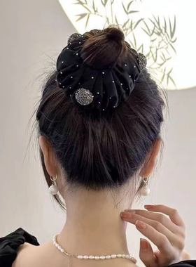 满天星黑色高级感盘发器丸子头扣发夹女新款精致气质懒人神器头饰