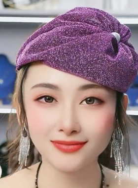 新款春夏时尚薄款透气遮白发半帽洋气宽边发箍百搭复古头箍发饰女