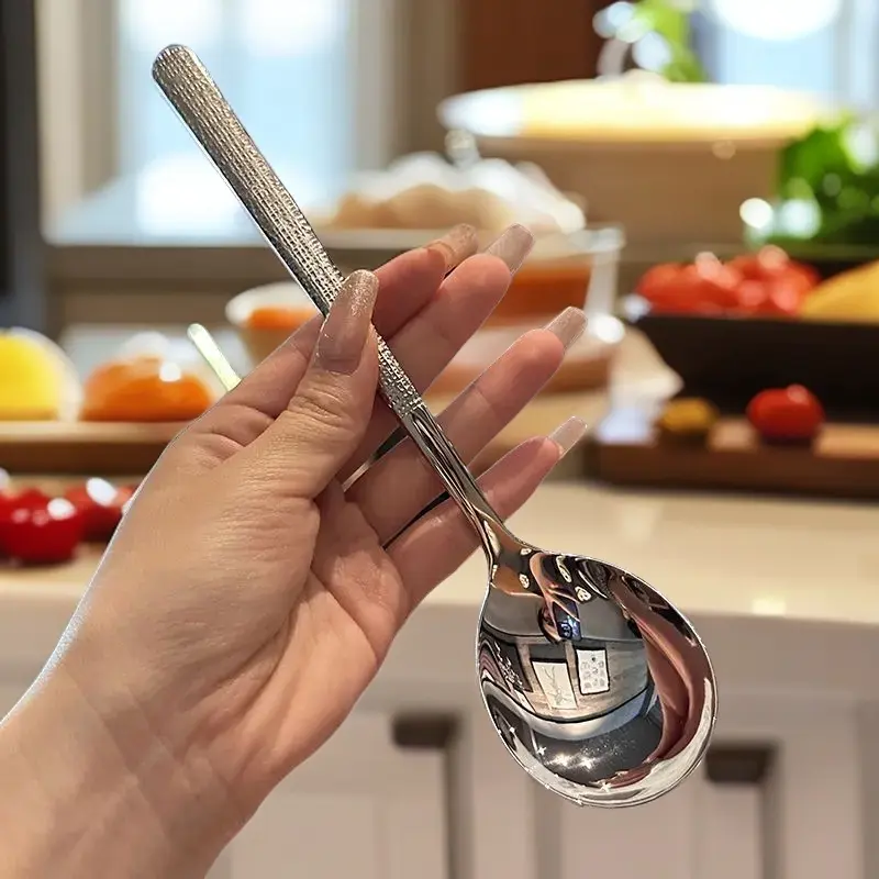 【2025新款勺子】新款轻奢吃饭不锈钢喝汤勺餐具家用长柄圆勺学生,淘宝优惠券,粉丝福利购,淘宝优惠卷