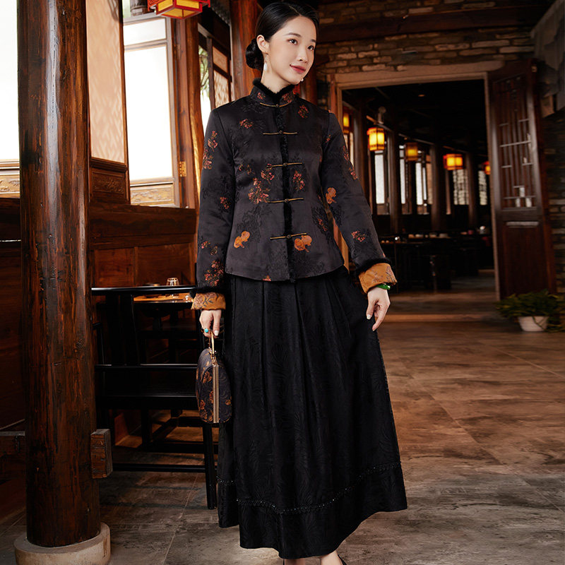 玺玥2021年冬季新款中国风花罗夹棉 玺玥服饰上衣