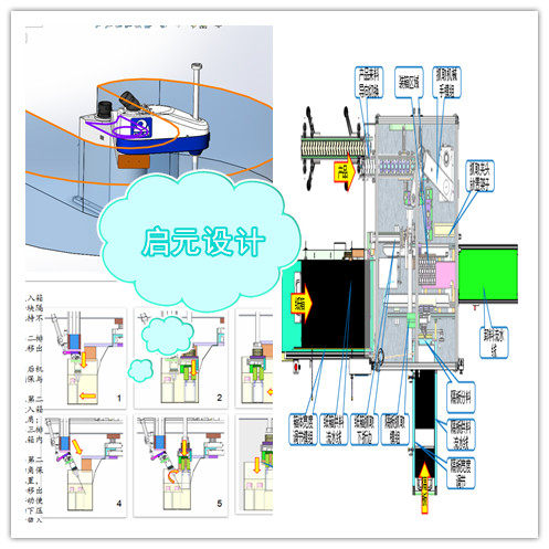 SCARA机器人码垛饮料瓶自动开箱3d图装箱设备3d设计图纸sw图 - 图2