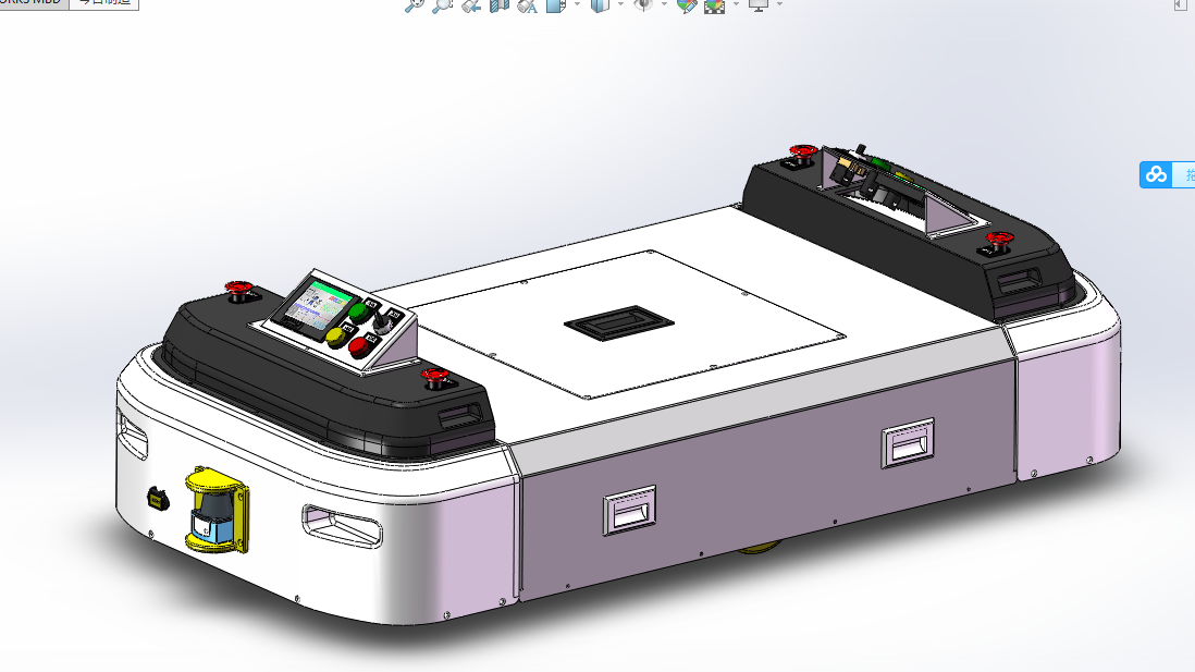 智能物流AGV小车3D图纸  磁导航智能搬运机器人 自动导引AGV小车