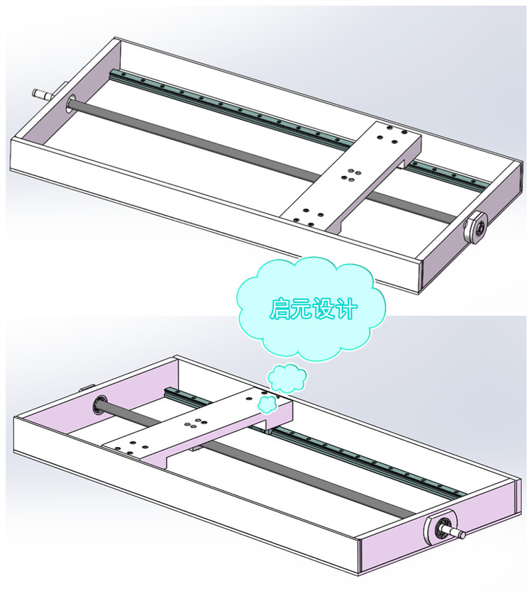 X轴丝杆直线模组结构3d图 单轴模组机器人机械原理3d模型+cad总图 - 图0