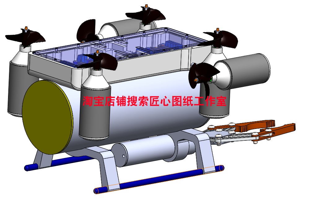 水下机器人3d图纸三维模型  水下机器人3d模型设计 - 图3