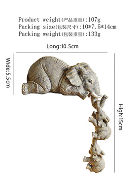 三只小象摆件家居花园园艺田园微景观多肉植物盆景庭院桌面装饰品