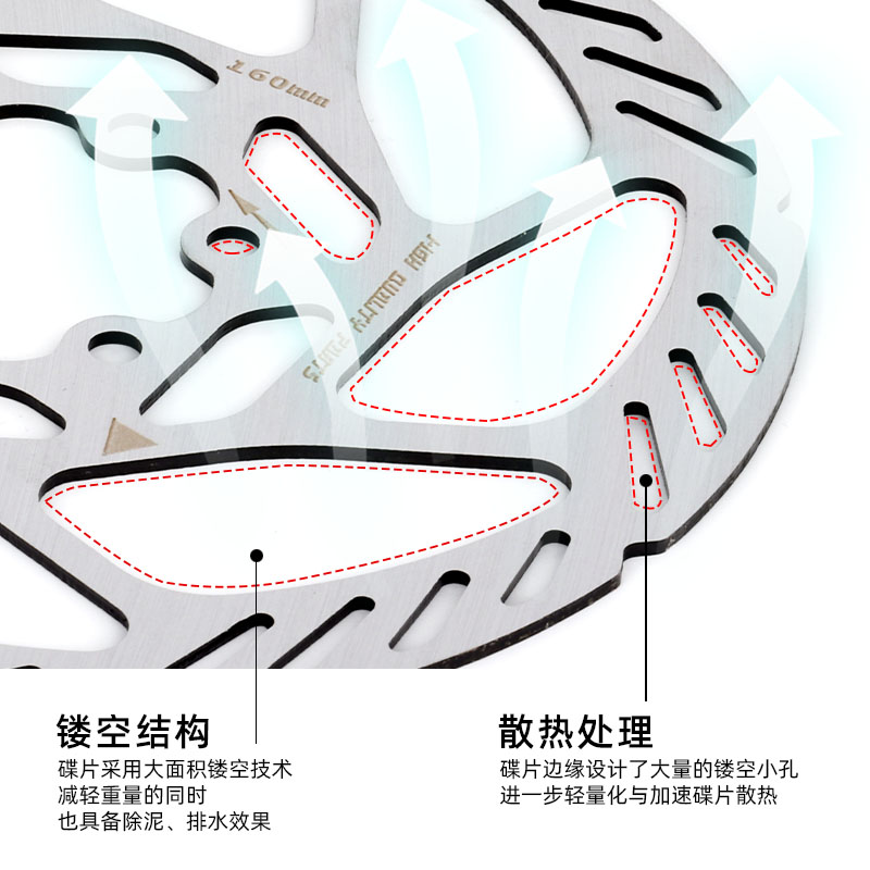 法国BLOOKE山地车自行车刹车片160 180 203mm碟刹盘片公路车碟片 - 图2