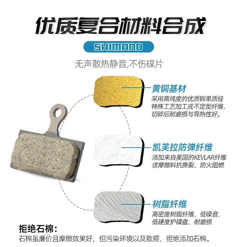 行货SHIMANO禧玛诺G01S G02S山地自行车刹车来令片J05A静音散热 - 图2