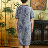 Fat lady dress chinese style round neck