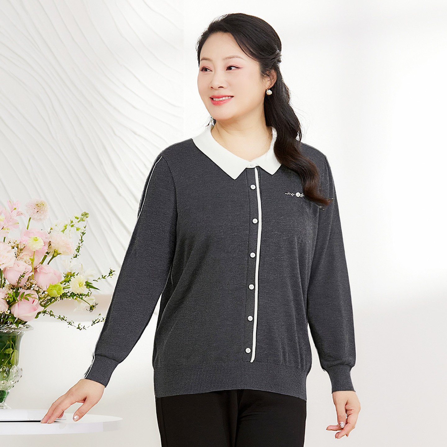 胖太太大码女装秋季新品时尚显瘦胖mm长袖打底衫针织衫625301310,淘宝优惠券,粉丝福利购,淘宝优惠卷