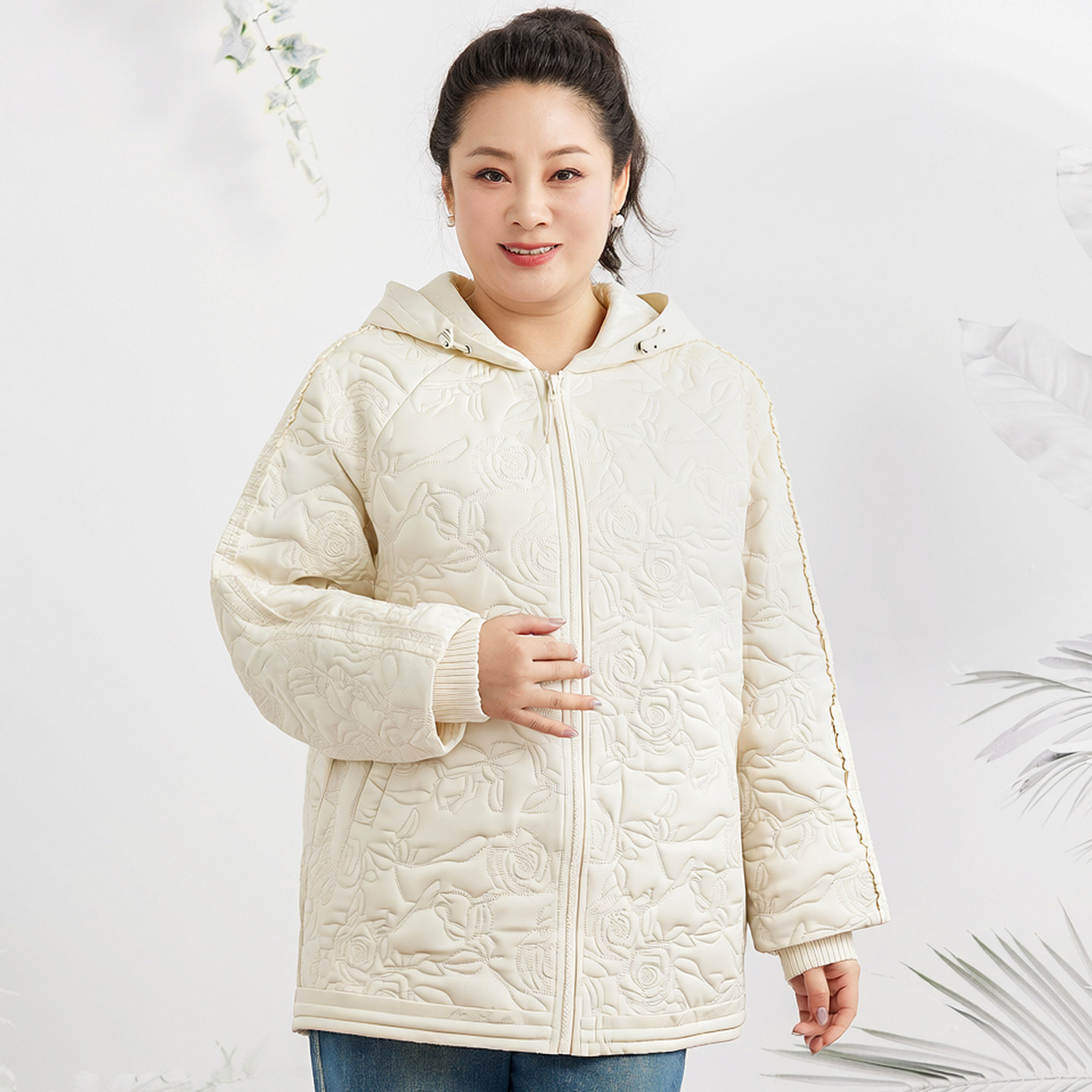 胖太太大码女装秋冬新品连帽外套胖mm时尚百搭棉服上衣325401310,淘宝优惠券,粉丝福利购,淘宝优惠卷