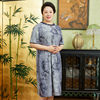 Fat lady dress chinese style round neck