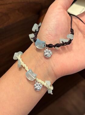 手工布艺猫咪手链清新甜美礼物