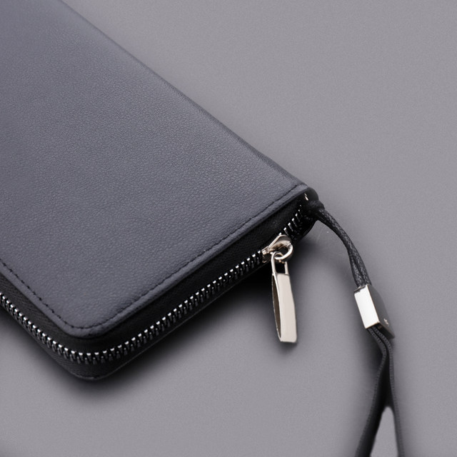 Men's handbag new business zipper handbag Large -capacity fashion handbag long wallet mobile phone bag simple