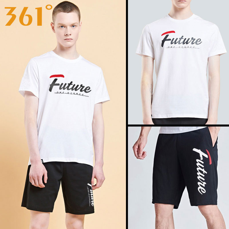 361 degree sports suit men's 2020 summer new short sleeved shorts two-piece casual breathable running suit fitness