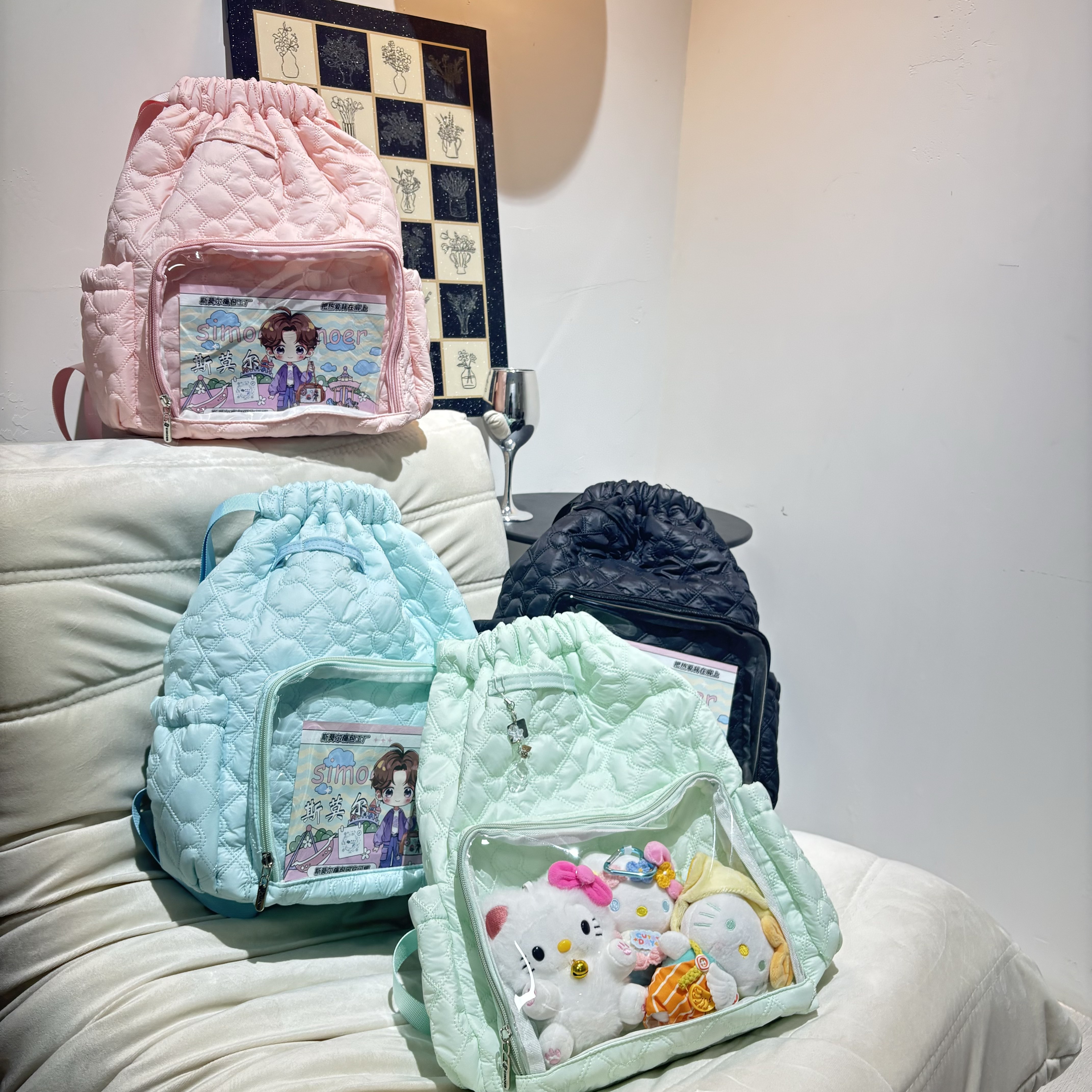 斯莫尔原创抽带痛双肩包二次元甜美开学爱心棉吧唧娃包日常包背包,淘宝优惠券,粉丝福利购,淘宝优惠卷