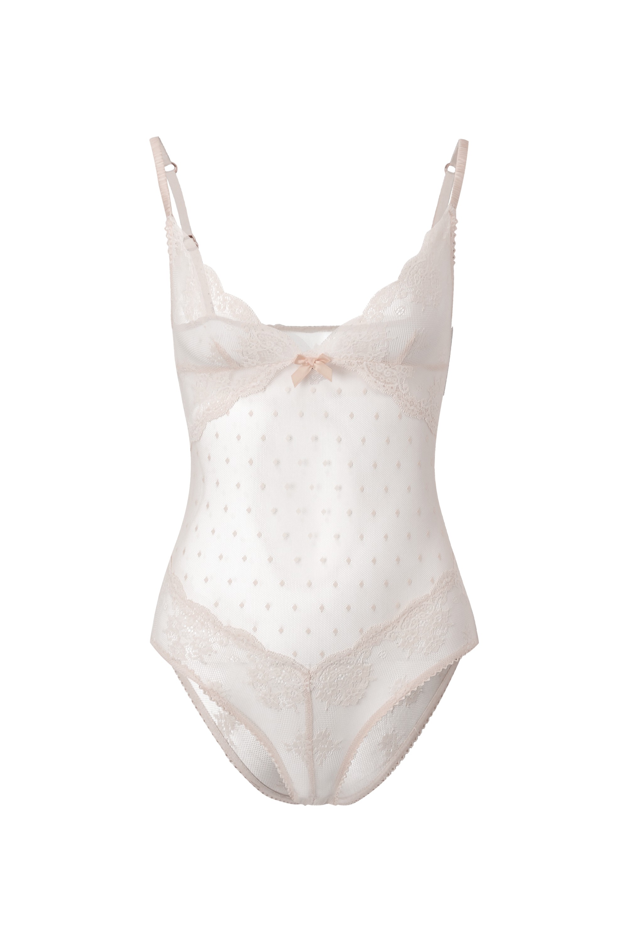 【Nodress】复古粉色蕾丝波点网纱拼接连体衣性感透视套装,淘宝优惠券,粉丝福利购,淘宝优惠卷