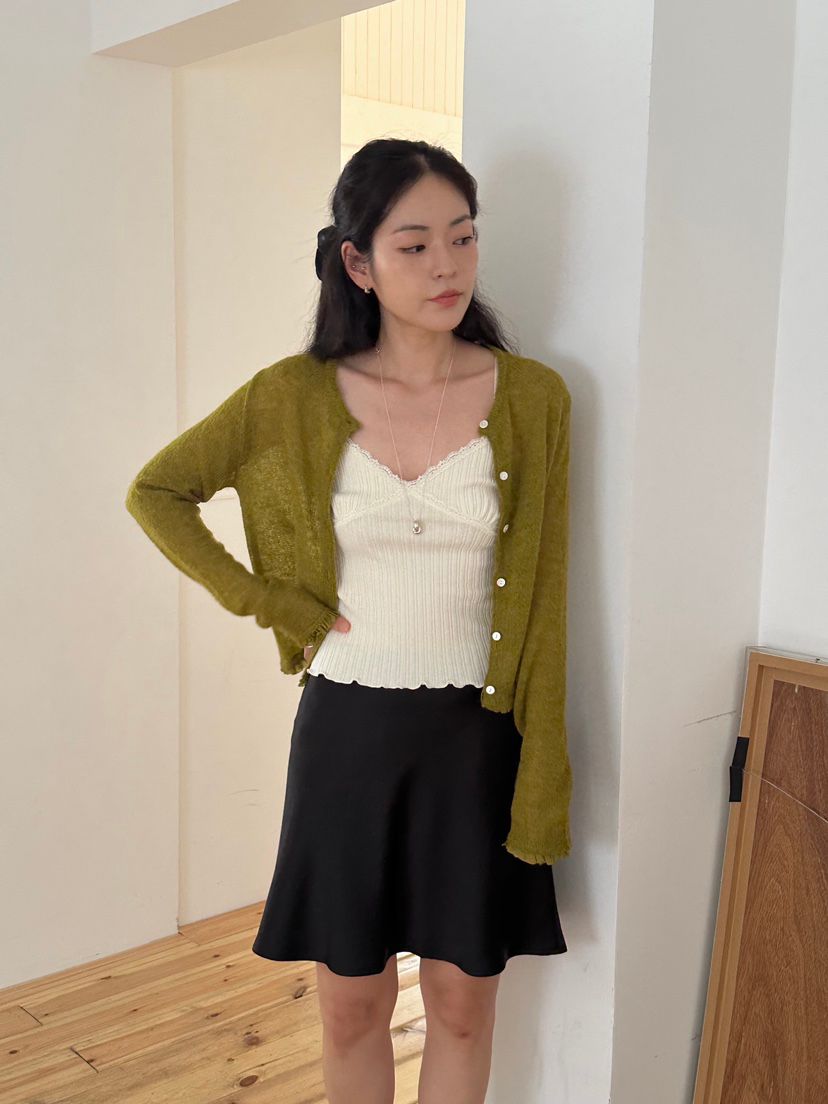 ERUME韩国东大门代购2025秋季 新款休闲百搭系扣圆领针织开衫女 - 图3