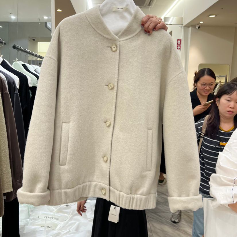 VERVEINE韩国东大门代购2025秋冬新款女装时尚百搭圆领长袖外套女 - 图1