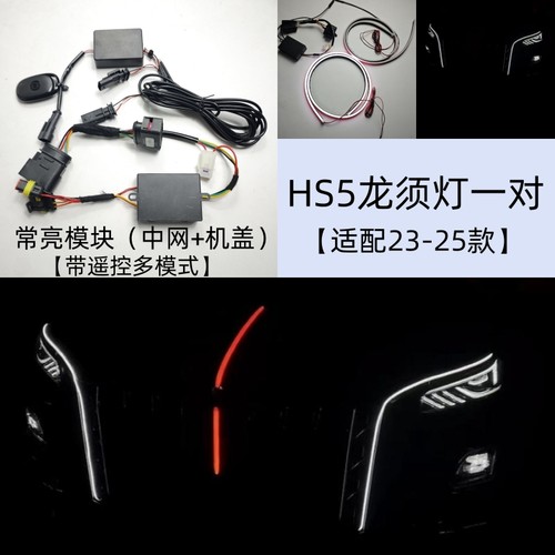 25款红旗hs5旗标灯常亮模块半U型灯龙须灯中网灯解码玄影款包安装 - 图0