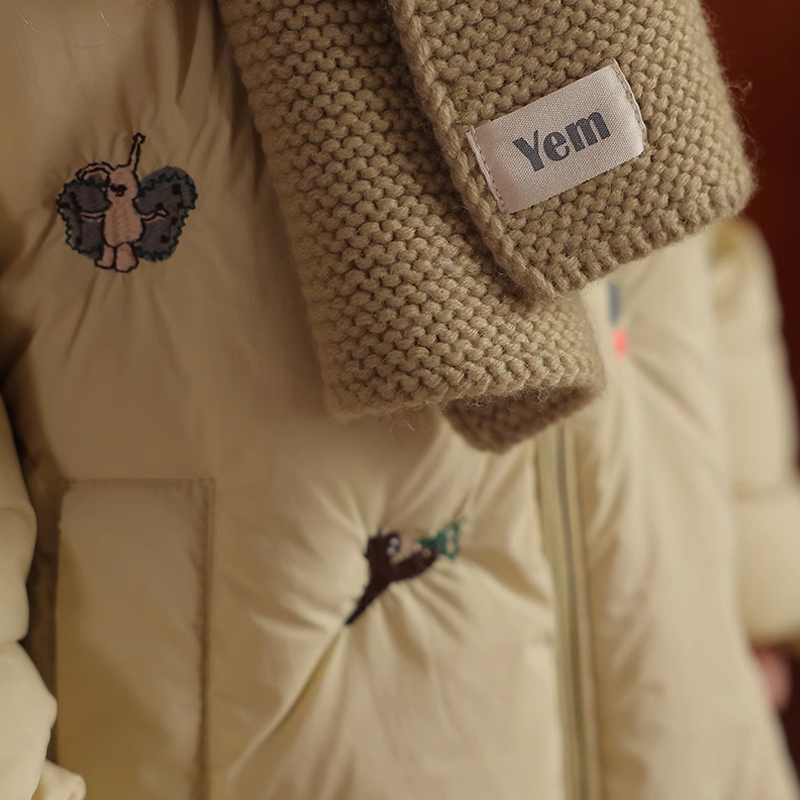 女童冬季新款洋气长款90白鸭绒羽绒服宝宝秋冬羽绒马甲冬装幼小童 - 图1