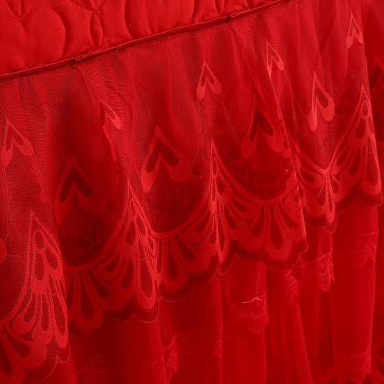 Padded thickened bedside cover lace bedside protective cover