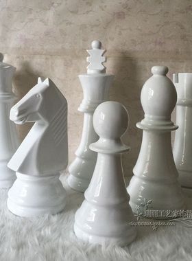黑白国王皇后酒吧展厅软装饰品