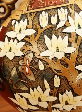 中式陶瓷花瓶手工艺摆件玄关客厅