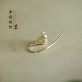 Серьги в форме цветка, серебро 925 пробы, китайский стиль, в цветочек