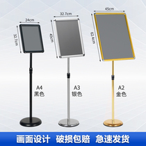 Stainless steel a4 upright signs upright billboard Water card Show a3 Hotel guide cards on floor display cards