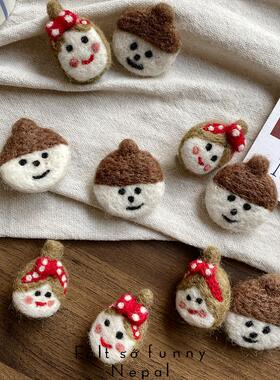 韩国进口饭团包挂件羊毛毡东大门