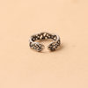 Zichan S999 pure silver vintage flower open ring