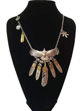 高桥吾郎羽毛鹰爪港风合金吊坠