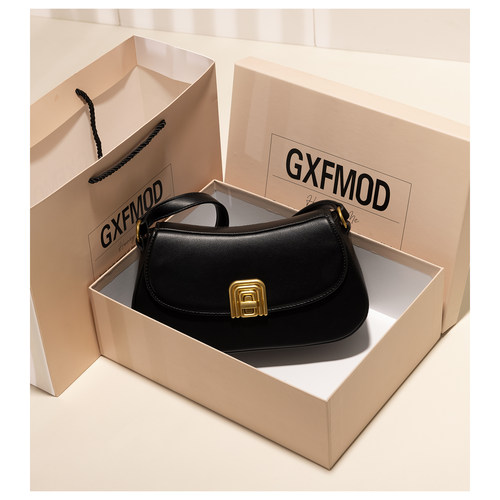 GXFMOD小众品牌轻奢复古时尚腋下通勤包女2025春夏单肩斜挎法棍包 - 图3