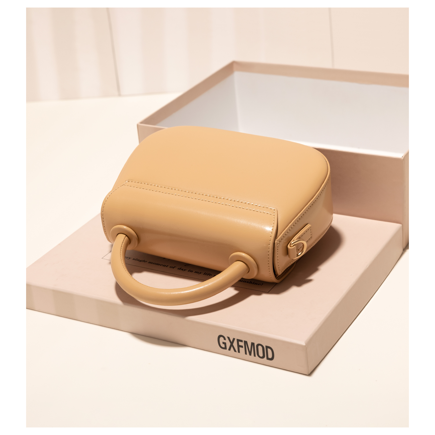 GXFMOD小众设计时尚牛皮手提包包女法式小方包2025新款单肩斜挎包 - 图1
