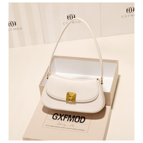 GXFMOD小众品牌轻奢复古时尚腋下通勤包女2025春夏单肩斜挎法棍包 - 图0