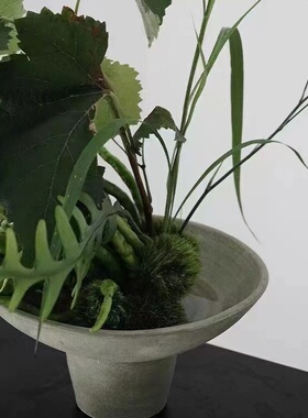 MOMO侘寂风现代简约丹麦莫兰迪陶艺手工花器碗盘艺术设计ins花瓶