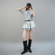 Summer silver shiny female cheerleading dance costumes