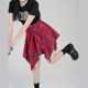 Plaid dance fake two piece dance performance skirt for women