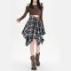 American retro plaid skirt girl group dancing