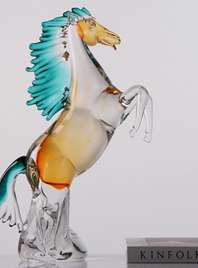一马当先轻奢高级感琉璃生肖摆件