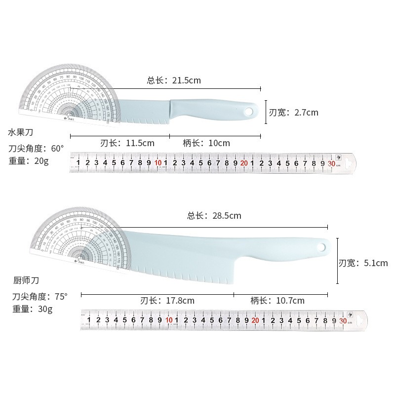 儿童不伤手塑料铺食菜刀水果刀安全早教切菜刀幼儿园砧板套装 - 图1