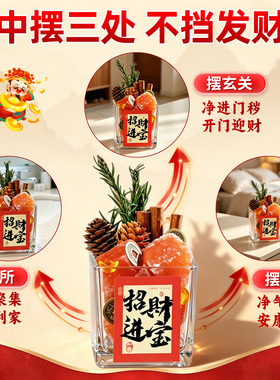 粗盐净宅大粒颗粒喜马拉雅天然玫瑰盐海盐生财专用瓶器皿摆件容器
