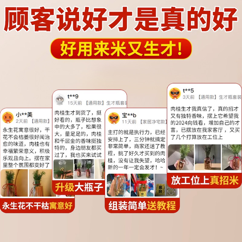 肉桂生财瓶招财聚财客厅ins风摆件玻璃瓶diy材料乔迁礼物搬家用品,淘宝优惠券,粉丝福利购,淘宝优惠卷