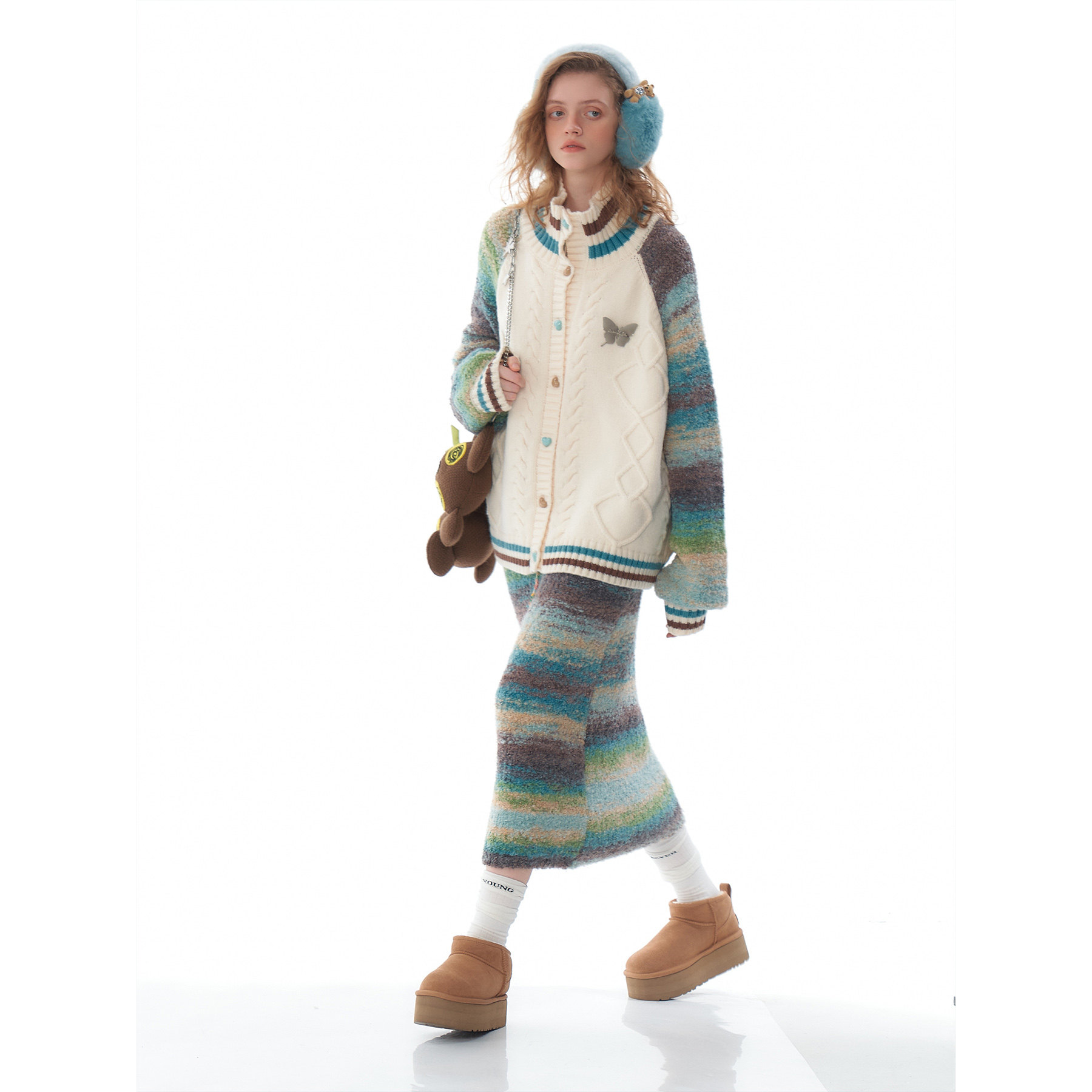 ziziFei秋冬季设计感美式复古高腰显瘦包臀条纹针织半身鱼尾裙女,淘宝优惠券,粉丝福利购,淘宝优惠卷