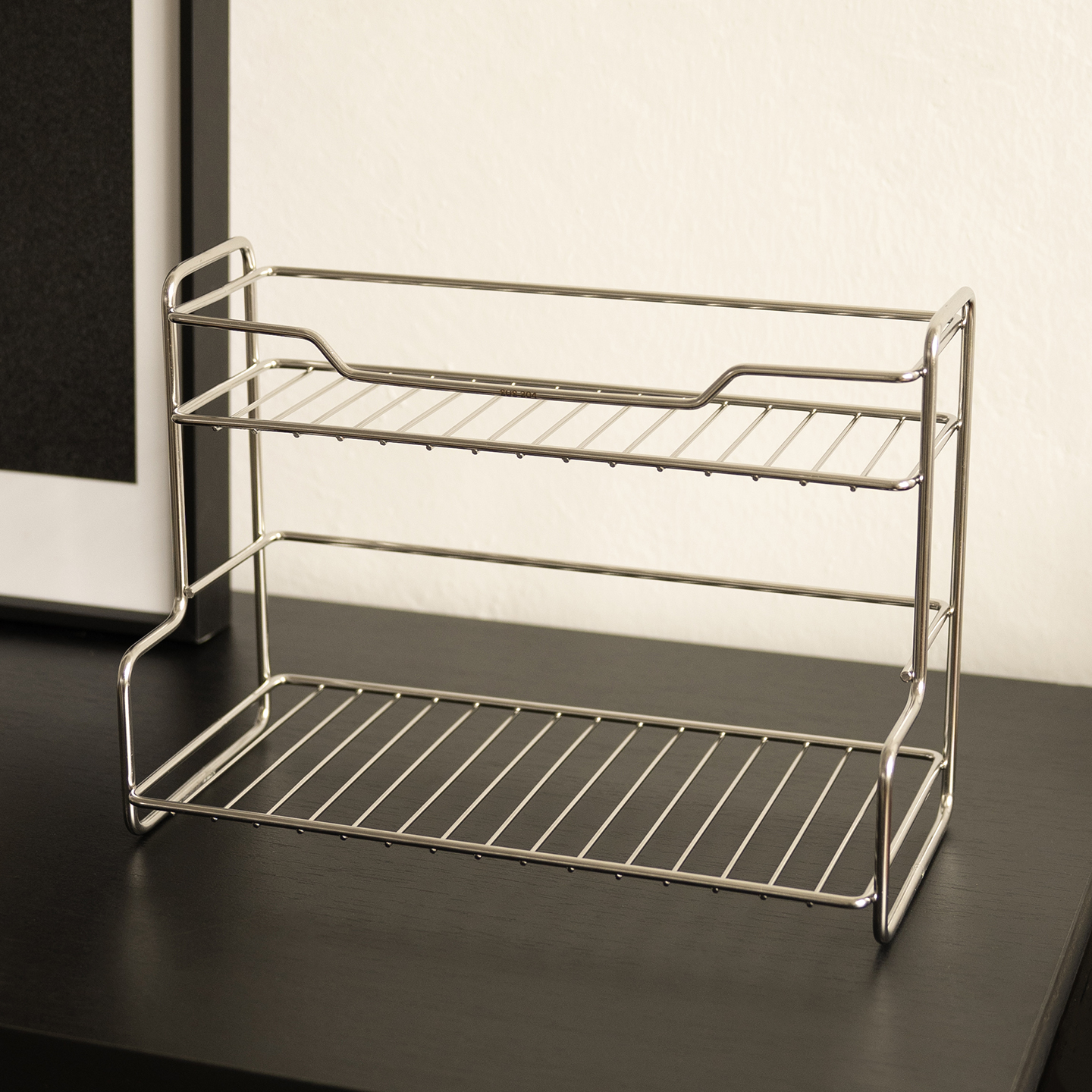 shy pear羞梨 收纳架 不锈钢桌面化妆品收纳梳妆台玄关杂物置物架 - 图3