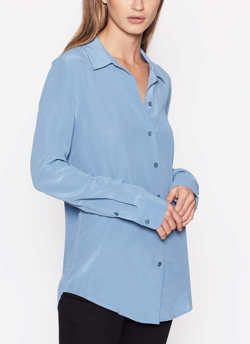 EQ家 真丝双绉 纯色多色无口袋时尚显瘦长袖衬衫女夏季桑蚕丝,淘宝优惠券,粉丝福利购,淘宝优惠卷