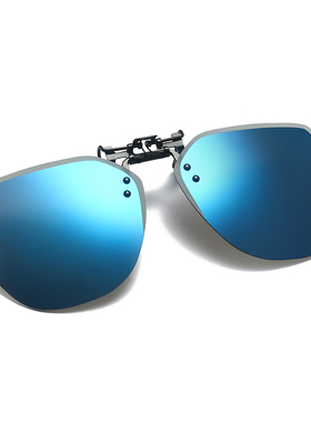 复古风遮阳偏光黑色墨镜夹片