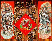 The sixth edition of the studio in the cloud the group door god Qin Qiong late compliment Diduns disciples Dai Qingdau rich and rich rabbit chaetheon