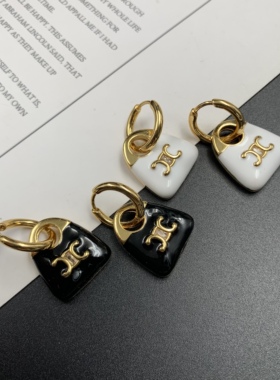 凯旋门气质耳钉 个性包包款优雅耳饰 通勤法式港风复古耳钉