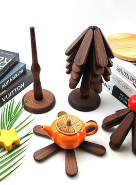 高颜值一棵树北美黑胡桃实木餐具防烫隔热垫餐桌家居装饰摆件礼品